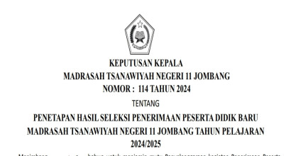 PENGUMUMAN SELEKSI PPDB 2024